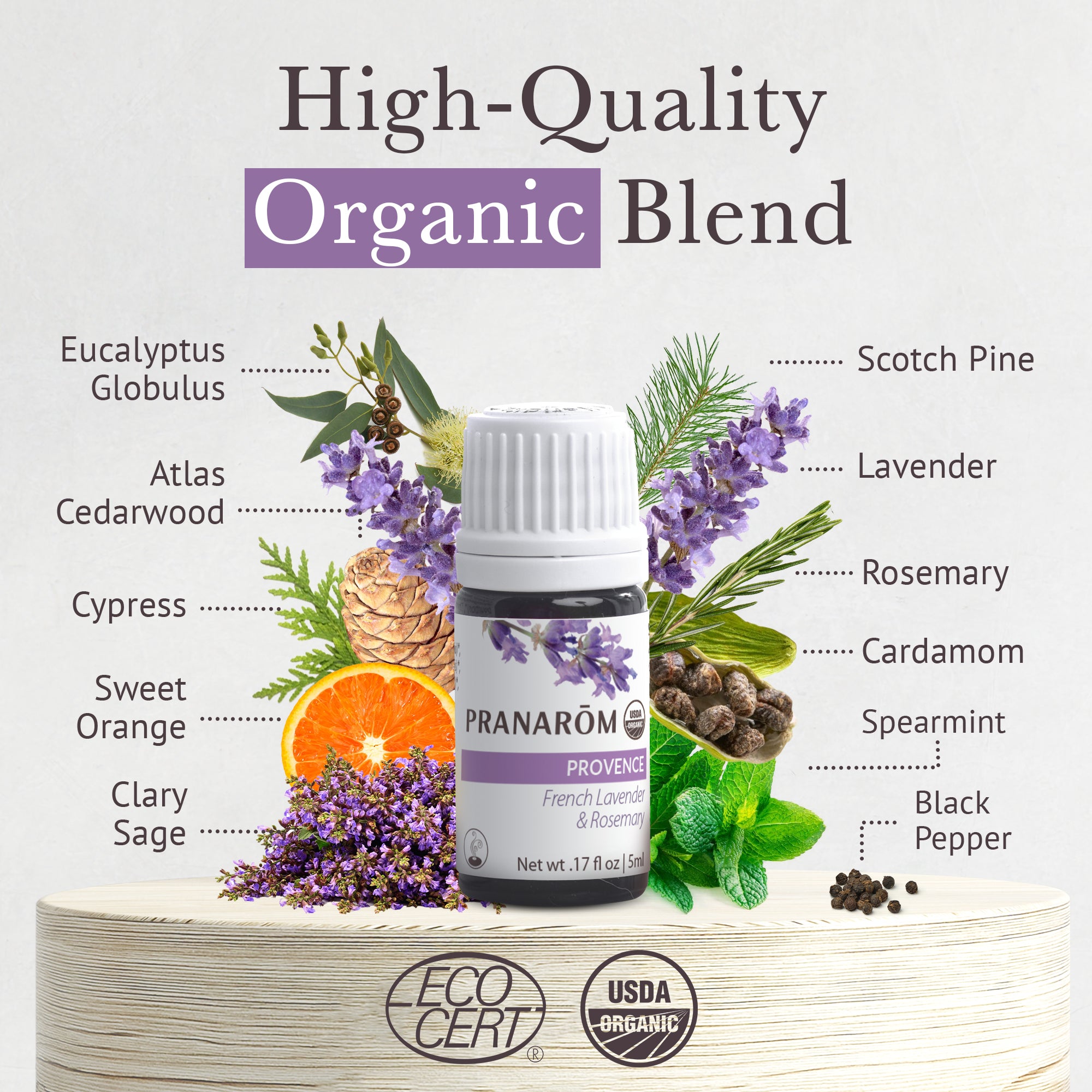 Provence Essential Oil Diffusion Blend - Organic | Pranarôm