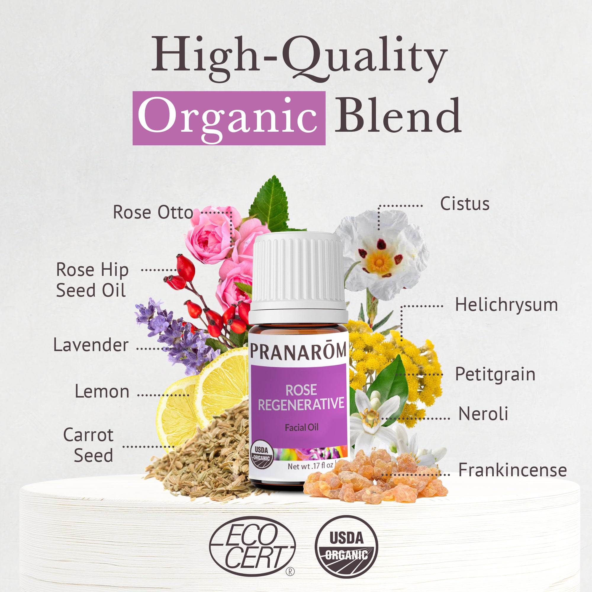 【ちいさま】PRANAROM ロックローズ BIO 5ml プラナロム 精油 Rose Regenerative Facial Oil Essential Oil Wellness Blend