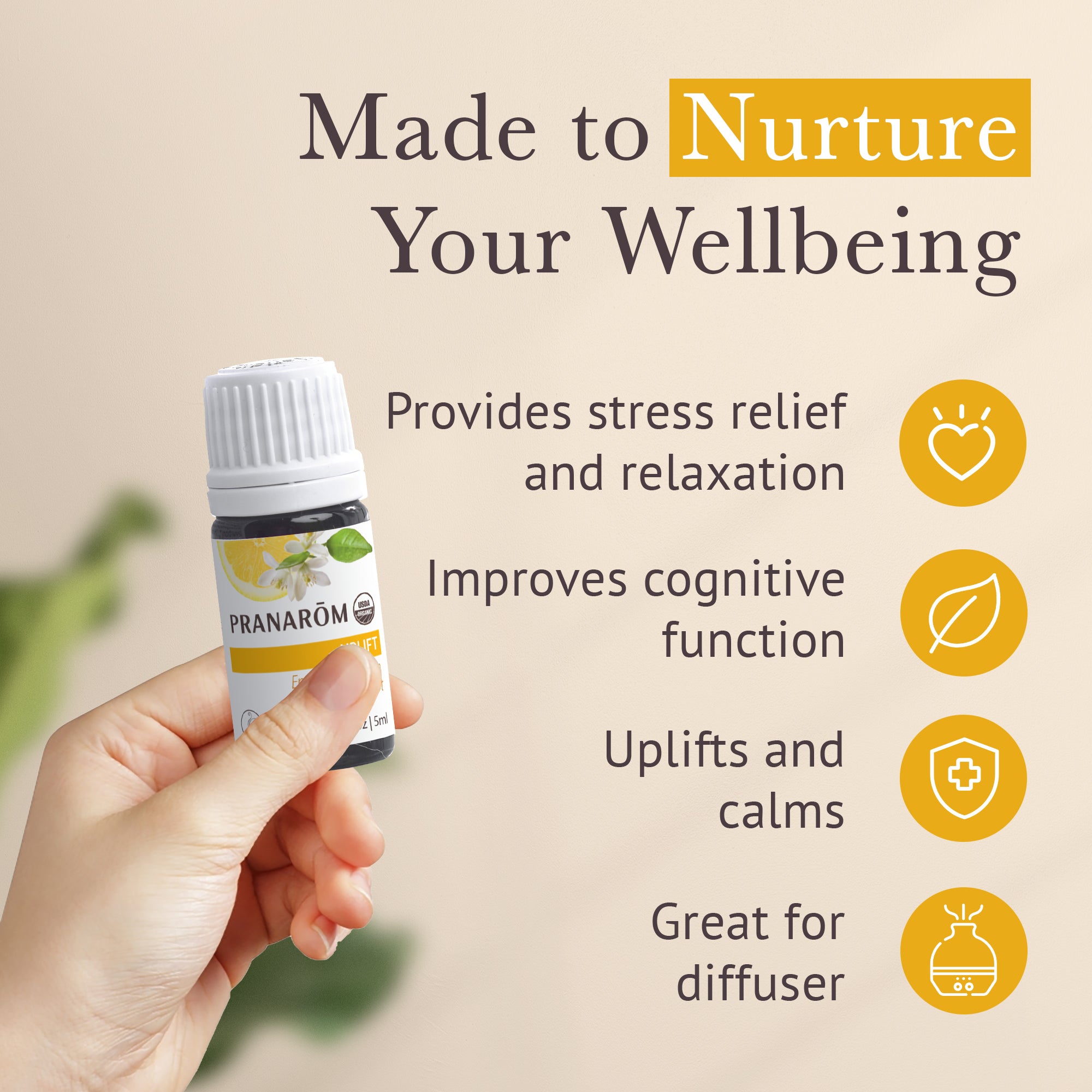 Uplift Essential Oil Diffusion Blend - Organic | Pranarôm