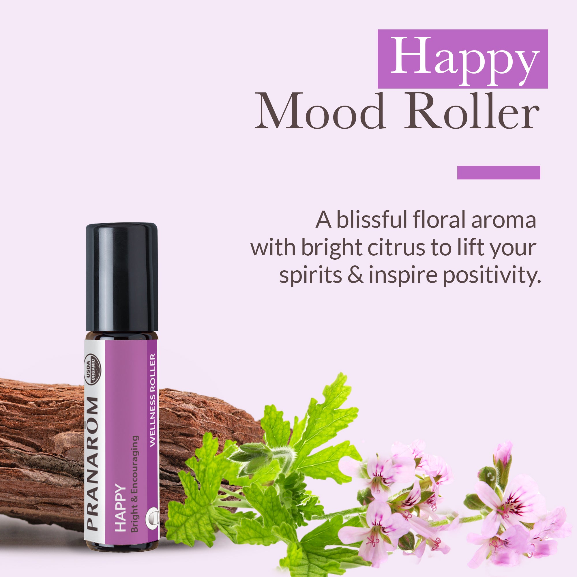 Happy Mood Roller Essential Oil Wellness Blend - Bio | Pranarôm