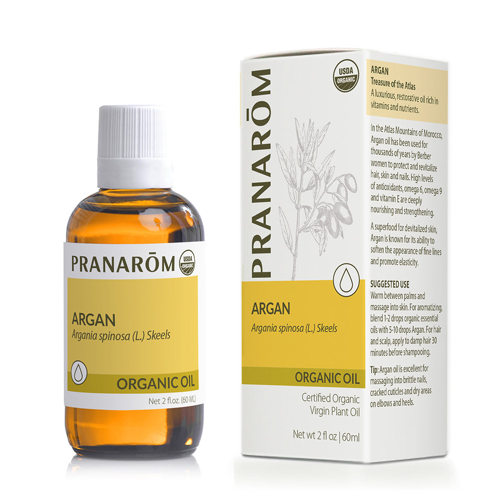 Pranarom Certified Organic Argan Virgin Plant Oil Bottle and Box