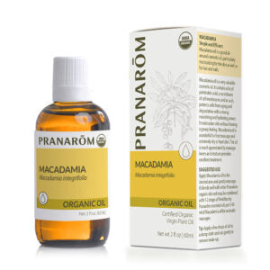 Pranarom Certified Organic Macadamia Virgin Plant Oil Bottle and Box