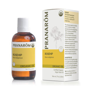 Pranarom Certified Organic Rosehip Virgin Plant Oil Bottle and Box