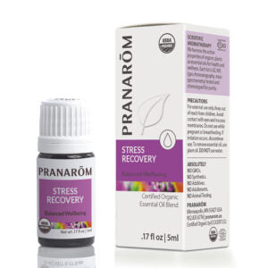 Pranarom Certified Organic Stress Recovery Wellness Formula bottle and box.